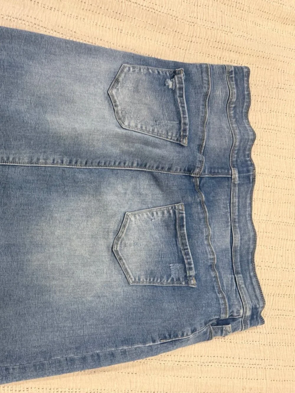 Coco and Carment Button Front Denim Mini Skirt Women Large Stretch Elastic